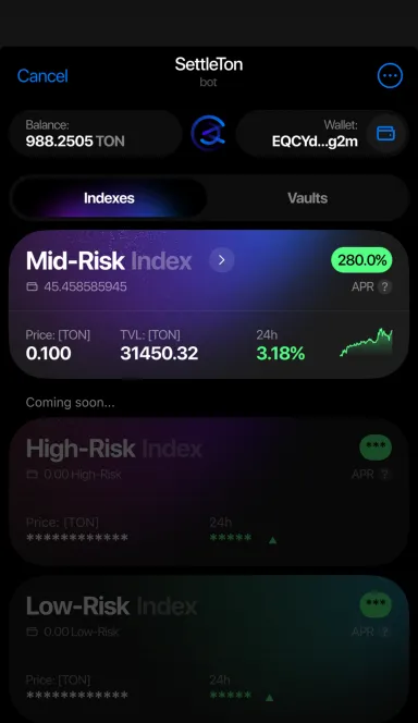 Picture SettleTON – Auto-Reinvest with ONE click | TON App 4 | TON app