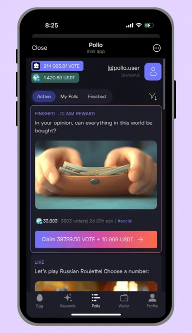 Picture Pollo –  Predict the majority and win USDT! | TON App 7 | TON app