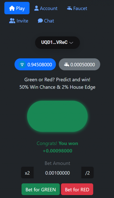 Picture GreenOrRed – or Try your luck!  | TON App 4 | TON app