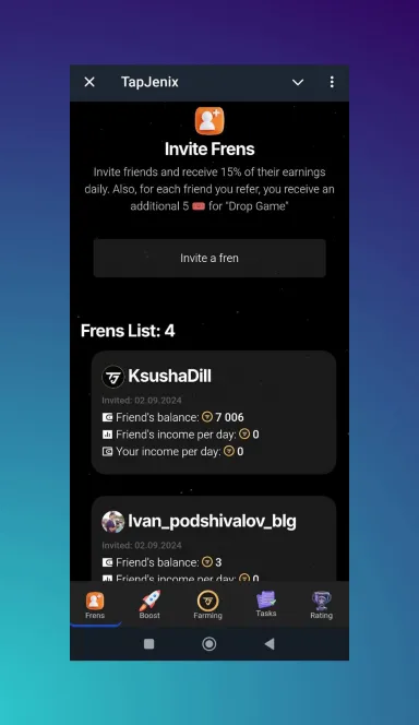 Picture Tapjenix – Welcome to Tapjenix! Click, complete and earn!… 7 | TON app