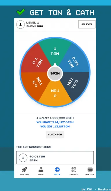 Picture Cat Hunter – Cat Hunter is a mini app played directly on … 5 | TON app