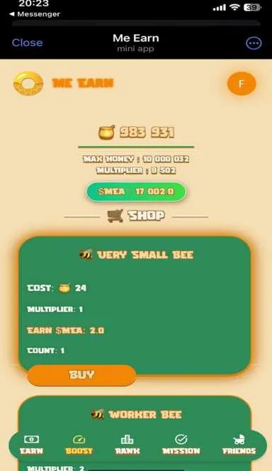 Picture Me Earn – Mine MEA – Farm $MEA token. Tap Tap to earn | T… 5 | TON app