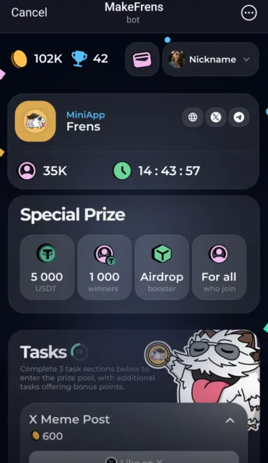 Picture Make Frens – Earn daily rewards by completing quests and … 5 | TON app