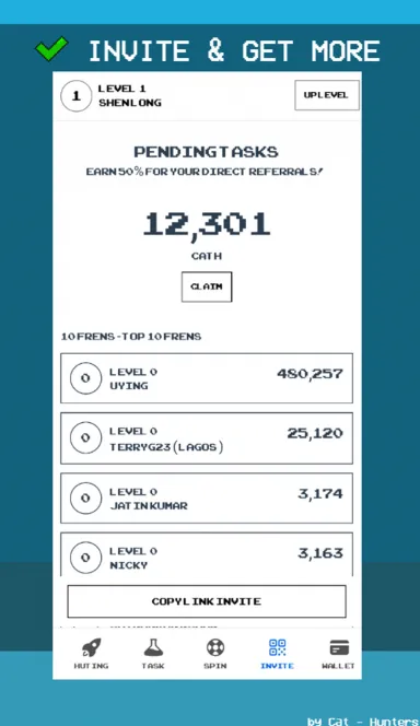 Picture Cat Hunter – Cat Hunter is a mini app played directly on … 6 | TON app