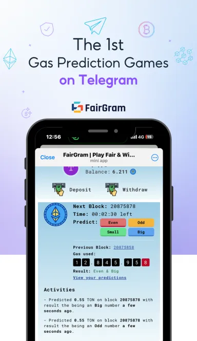 Picture FairGram Predict Gas – Predict Odd/Even/Big/Small of bloc… 3 | TON app