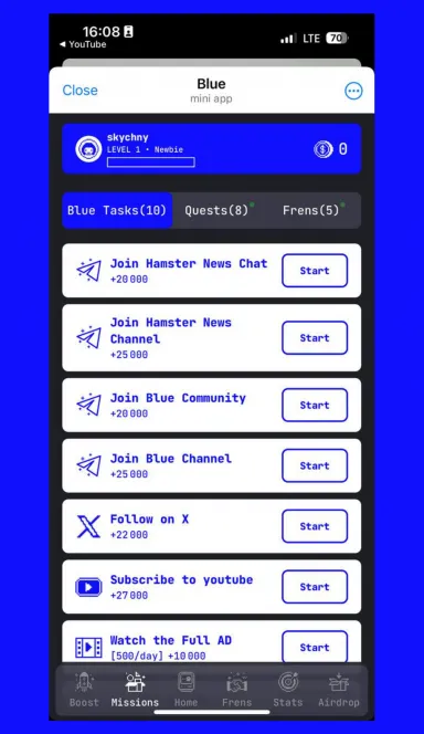 Picture Blue  –  Blue & Earn: Best Tap-to-Earn game with confir… 6 | TON app