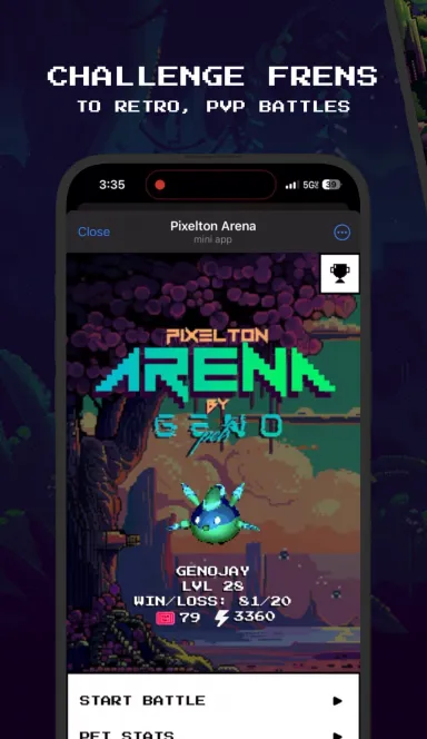 Picture Genopets: Pixelton – Enter the Pixelton Arena.  Summon … 3 | TON app