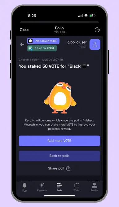 Picture Pollo –  Predict the majority and win USDT! | TON App 6 | TON app