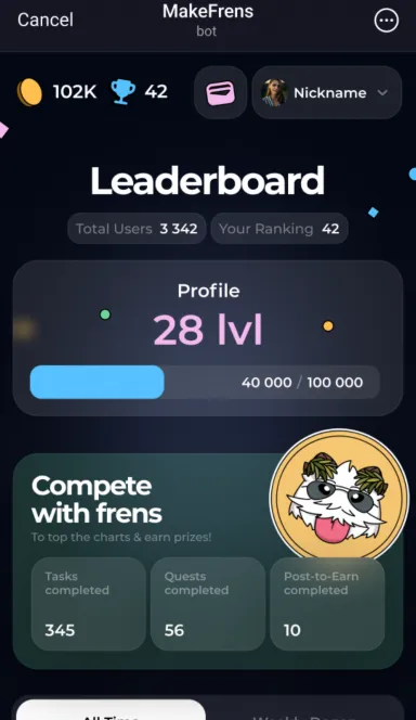 Picture Make Frens – Earn daily rewards by completing quests and … 4 | TON app