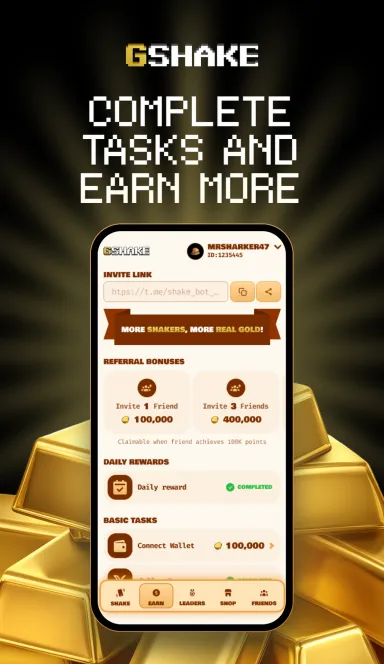 Picture GSHAKE – First RWA Gold Backed Shake To Earn game built o… 5 | TON app