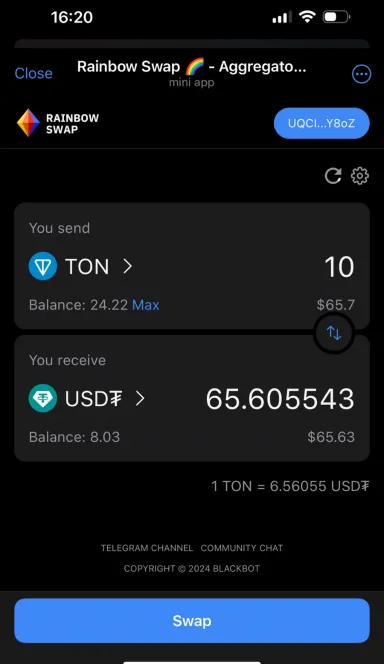 Picture Rainbow.ag – Swap Aggregator on TON  | TON App 4 | TON app