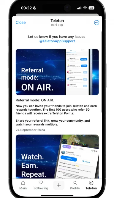 Picture Teleton – SocialFi video streaming in Telegram | TON App 6 | TON app