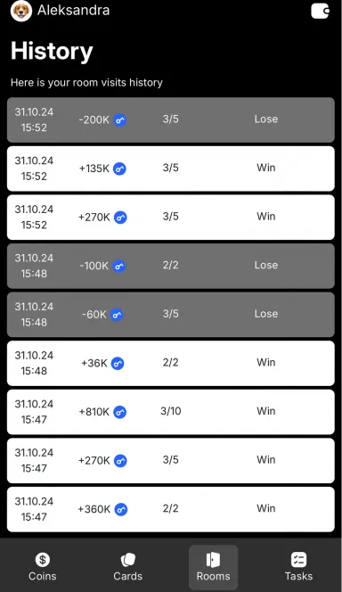 Picture Lucky Rooms – Upgrade cards, get passive income or take c… 8 | TON app