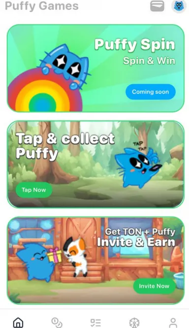 Picture Puffy Games – True on-chain games on Telegram.  | TON App 3 | TON app