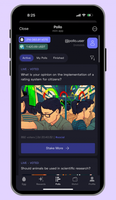 Picture Pollo –  Predict the majority and win USDT! | TON App 4 | TON app