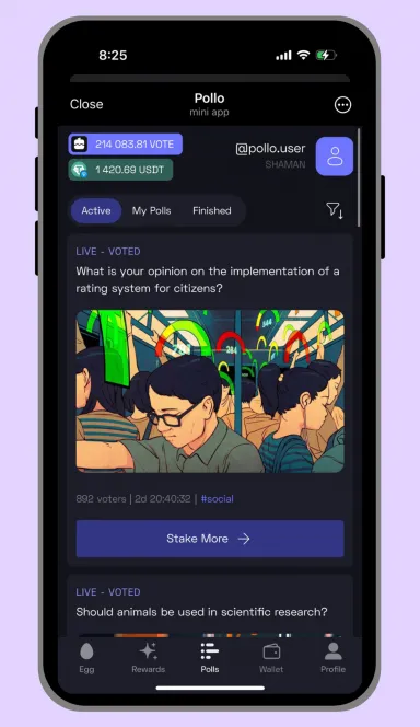 Picture Pollo –  Predict the majority and win USDT! | TON App 4 | TON app