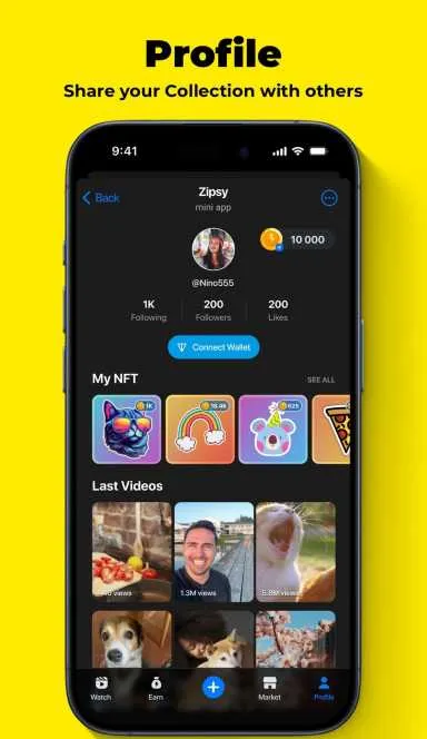 Picture Zipsy – ⚡️ TikTok in Telegram. Watch & Earn! | TON App 7 | TON app