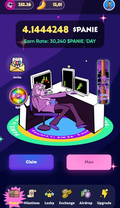 Picture PANIE  –  Play-to-Airdrop Game. Built on TON  | TON App 3 | TON app