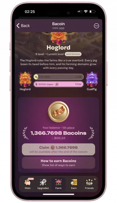 Picture Bacoin Farm –  Build your best farm, earn TON & Bacoins… 4 | TON app