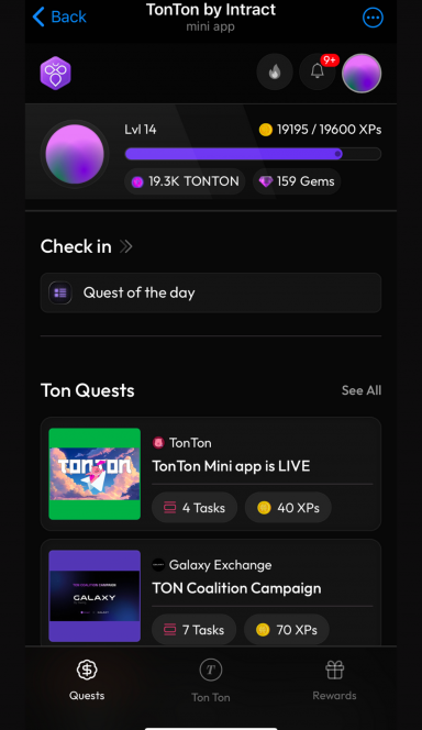 Picture TonTon by Intract – Discover new projects and earn reward… 4 | TON app