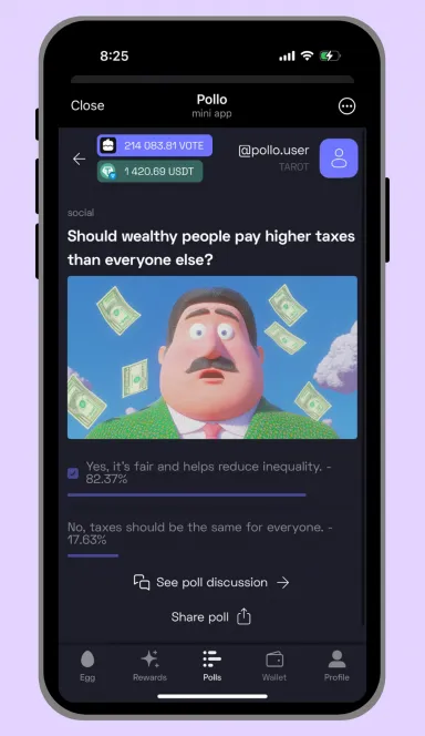 Picture Pollo –  Predict the majority and win USDT! | TON App 5 | TON app