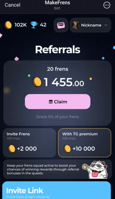 Picture Make Frens – Earn daily rewards by completing quests and … 6 | TON app