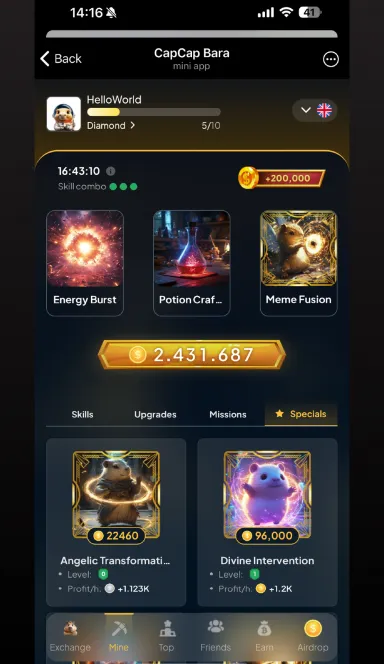 Picture Capcap Bara – Tap2earn Mini App | TON App 5 | TON app