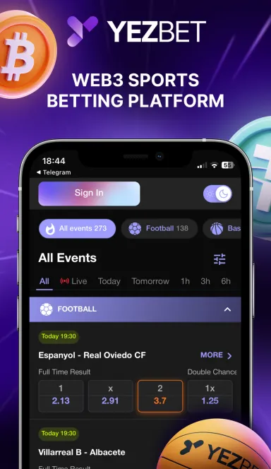 Picture YezBet – Betting on telegram based on blockchain. Fair au… 3 | TON app