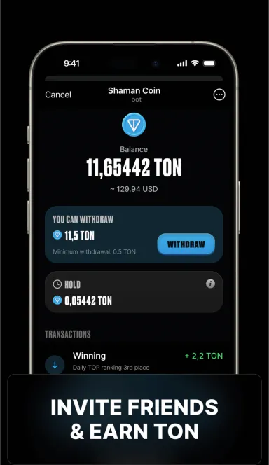 Picture ShamanCoin – ShamanCoin is a click2earn game where you ca… 4 | TON app