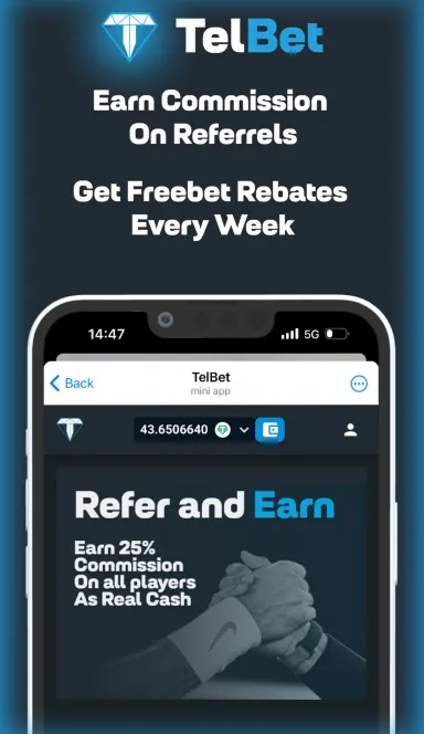 Picture TelBet – Bet Sports in Telegram. Earn cash for referrals … 7 | TON app
