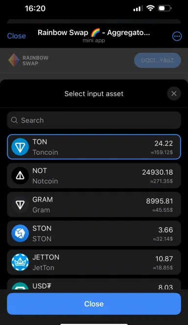 Picture Rainbow.ag – Swap Aggregator on TON  | TON App 5 | TON app