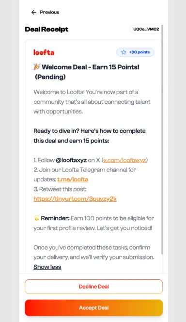 Picture loofta – Complete Deals, Earn Money, Build Your Reputatio… 6 | TON app
