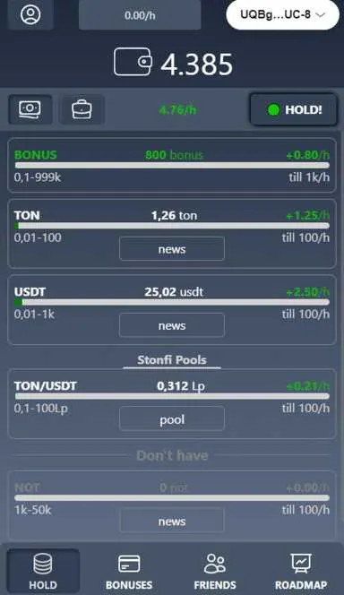 Picture YouHold – Just hold and earn | TON App 4 | TON app