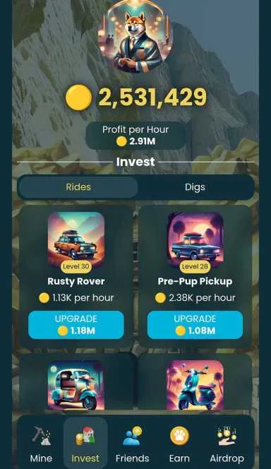 Picture Rich Dog  – Mine gold, buy property, collect luxuries… 4 | TON app