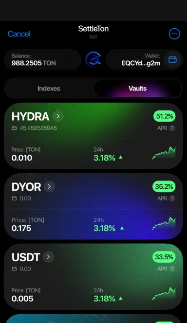 Picture SettleTON – Auto-Reinvest with ONE click | TON App 5 | TON app