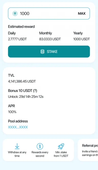 Picture sTether Bot – Our bot allows you to stake the most stable… 5 | TON app