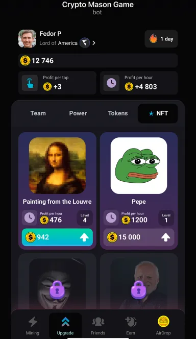 Picture Crypto Masons – Clicker game based on the famous animated… 6 | TON app