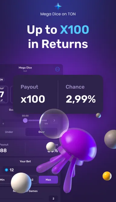 Picture Megadice – Web3.0 Megadice Game on TON blockchain Choose … 6 | TON app