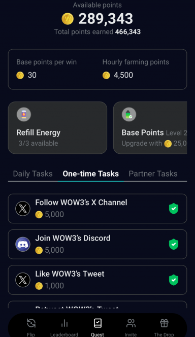 Picture WOW3 Coin Flip – Guess the coin flip, compete for rewards… 5 | TON app