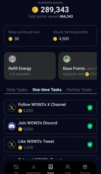 Picture WOW3 Coin Flip – Guess the coin flip, compete for rewards… 5 | TON app