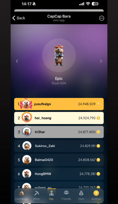 Picture Capcap Bara – Tap2earn Mini App | TON App 6 | TON app