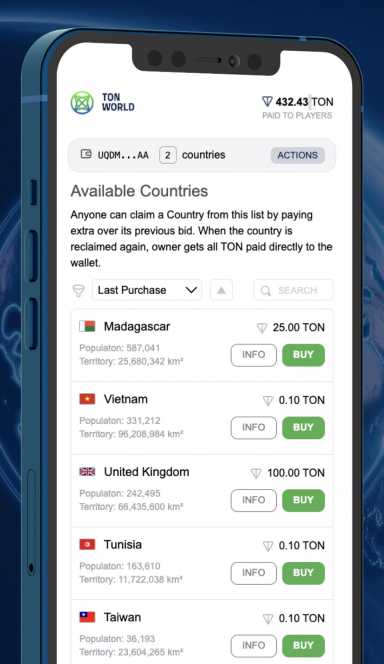 Picture TON World – Claim your favourite  Countries a… 4 | TON app