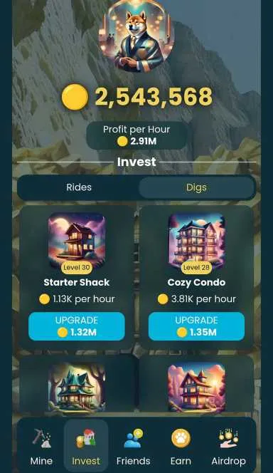 Picture Rich Dog  – Mine gold, buy property, collect luxuries… 6 | TON app