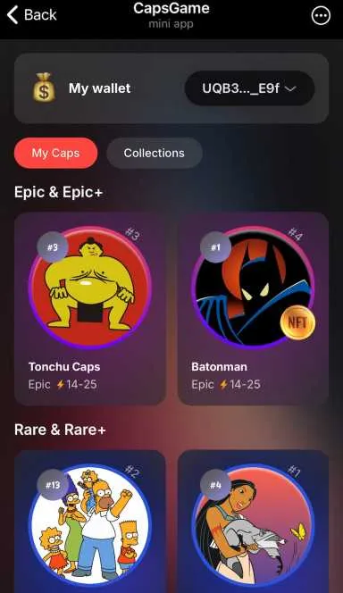 Picture CapsGame – Own, upgrade, and battle NFT caps on the TON b… 5 | TON app