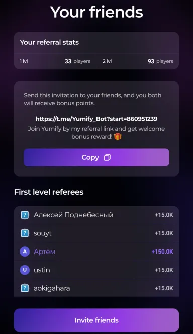 Picture Yumify – Yumify is a p2e clicker / advertising platform i… 6 | TON app