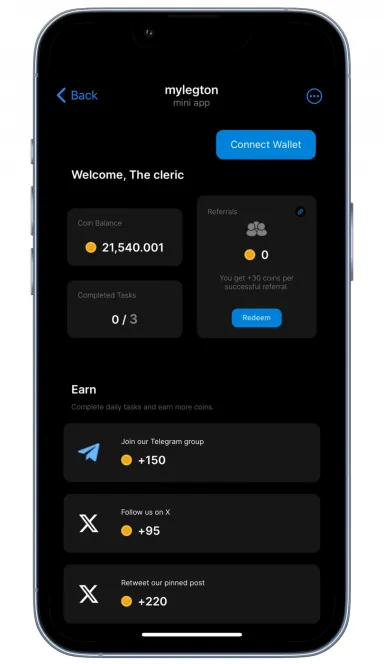 Picture MyLeg – MyLeg is a simple mine-to-earn utility based meme… 4 | TON app