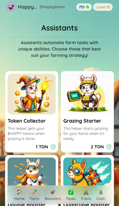 Picture Happy Llama  – Earn $HAPPY tokens by grazing your virtu… 4 | TON app