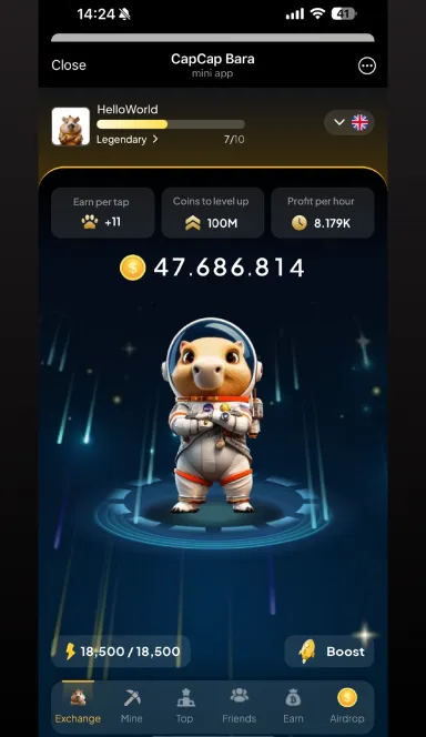 Picture Capcap Bara – Tap2earn Mini App | TON App 4 | TON app