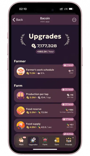 Picture Bacoin Farm –  Build your best farm, earn TON & Bacoins… 6 | TON app